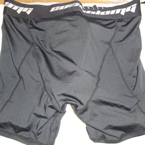 COOLOMG COMPRESSION SHORTS WITH CUP MEN SIZE XL BLACK NWOT - Picture 2 of 4